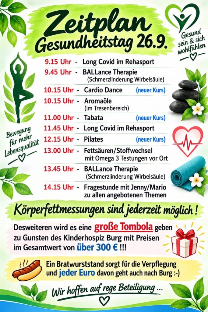 Plakat Gesundheitstag 2026 im Pro Fitness Team Guben